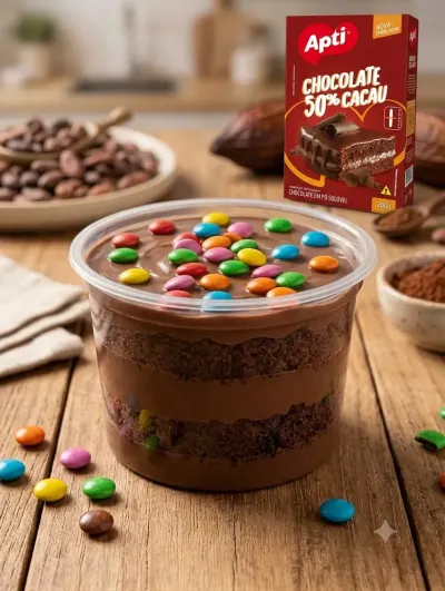 Bolo em pote chocolate