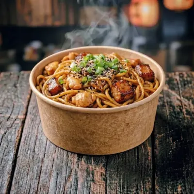 Lo Mein mixto de Pollo y Cerdo