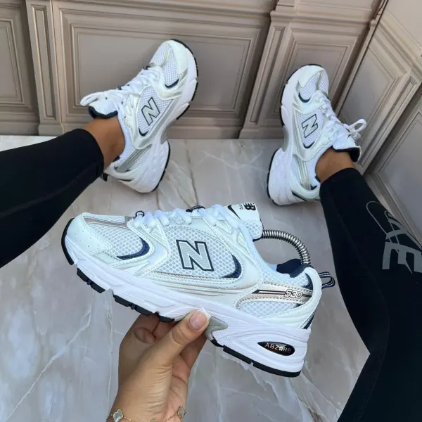 new balance blanca azul