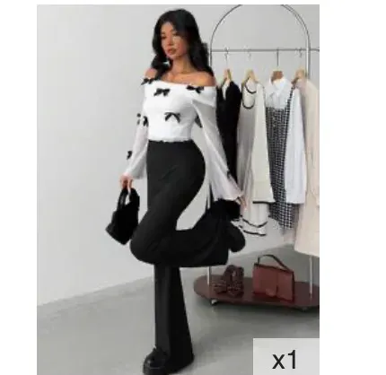 Set elegante lazo negro talla14