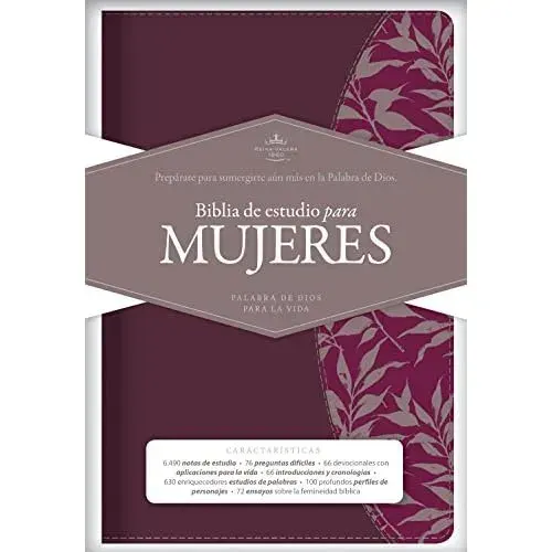 Biblia RVR 1960 de Estudio para Mujer Vinotinto Fucsia Símil Piel
