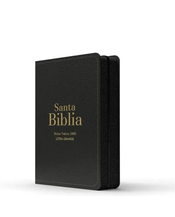 Biblia RVR 1960 Compacta Letra Grande 11 puntos Símil Piel Negro con Cierre y Índice