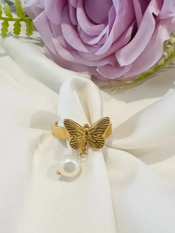ANILLO MARIPOSA Y PERLA