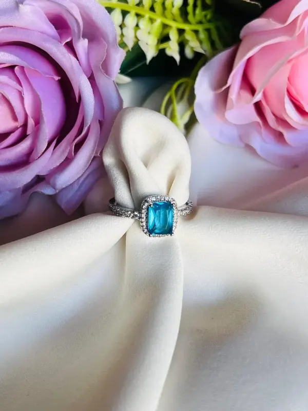 ANILLO AZUL CIELO SILVER