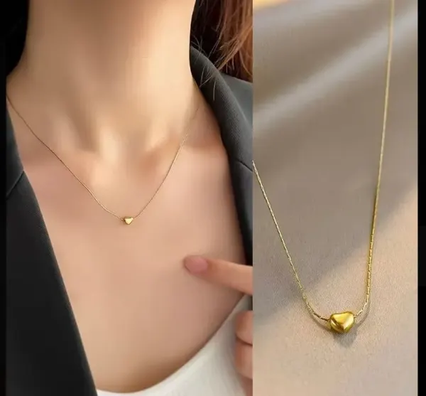 Collar Corazón Minimalista Dorado ?