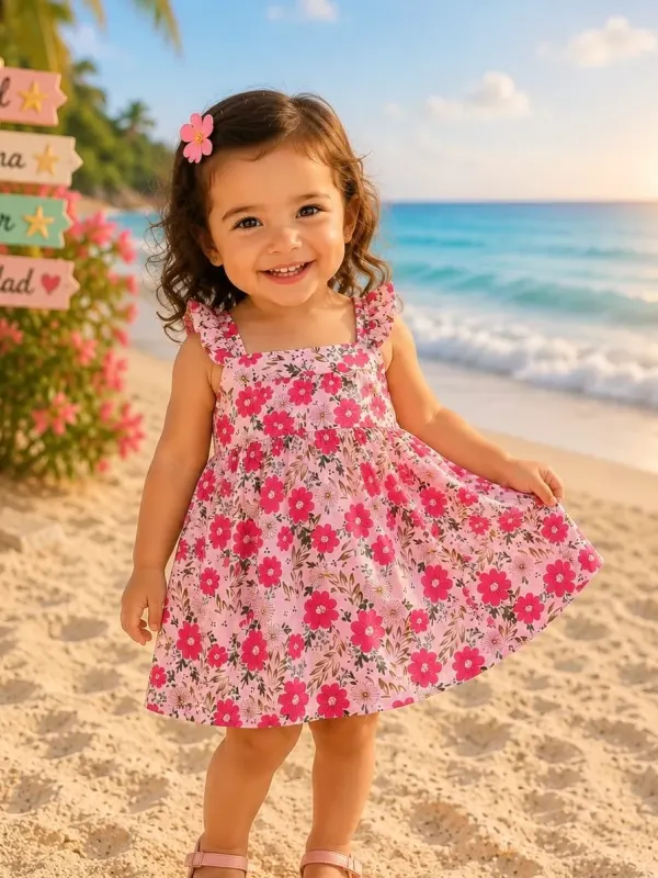 Vestido Floral Primavera Rosado