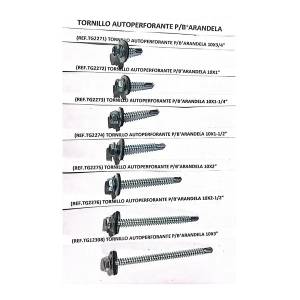 TORNILLO AUTOPERFORANTE P/B+ARANDELA