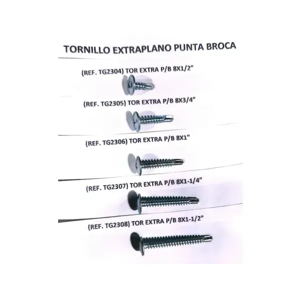 TORNILLO EXTRAPLANO PUNTA BROCA