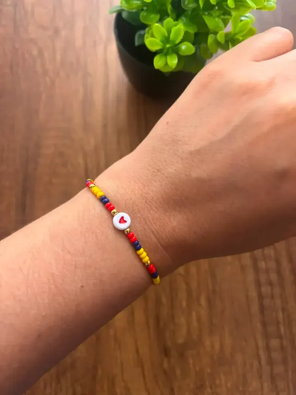 Pulsera mostacilla corazon