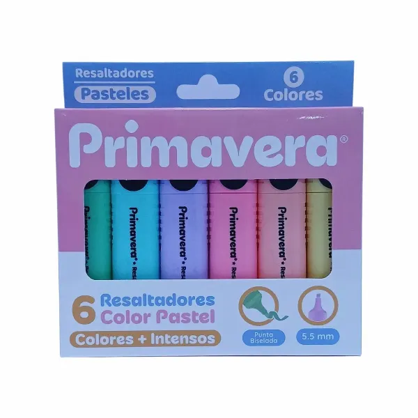 Resaltadores Pasteles 6 colores Primavera