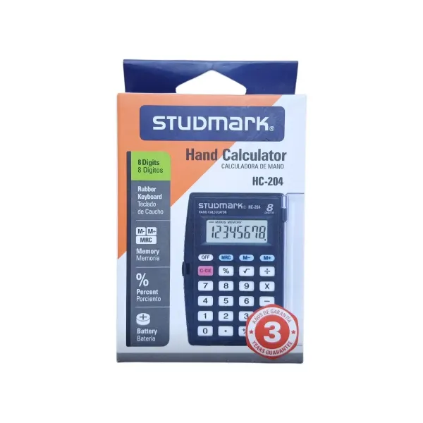 Calculadora de mano HC-204 de 8 dígitos Studmark