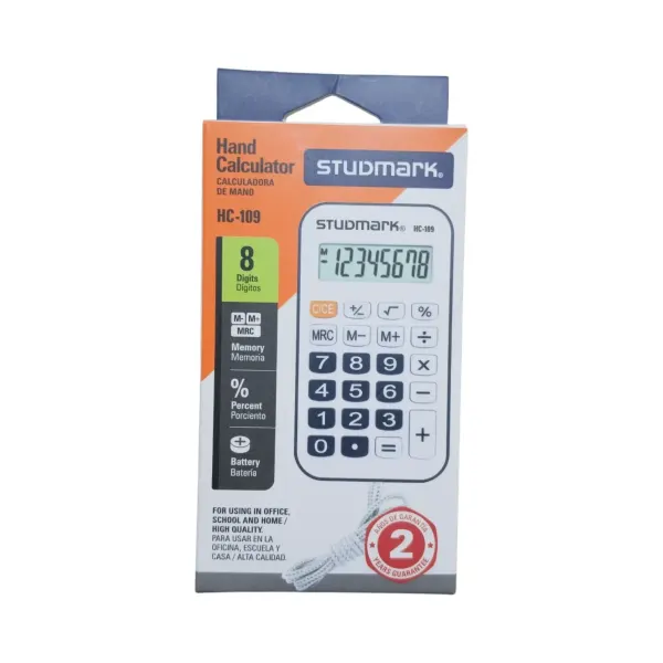 Calculadora de mano HC-109 de 8 dígitos Studmark