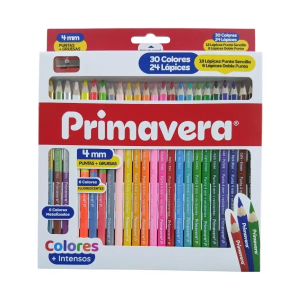 Caja de colores ? 30 colores/24 lápices Primavera®