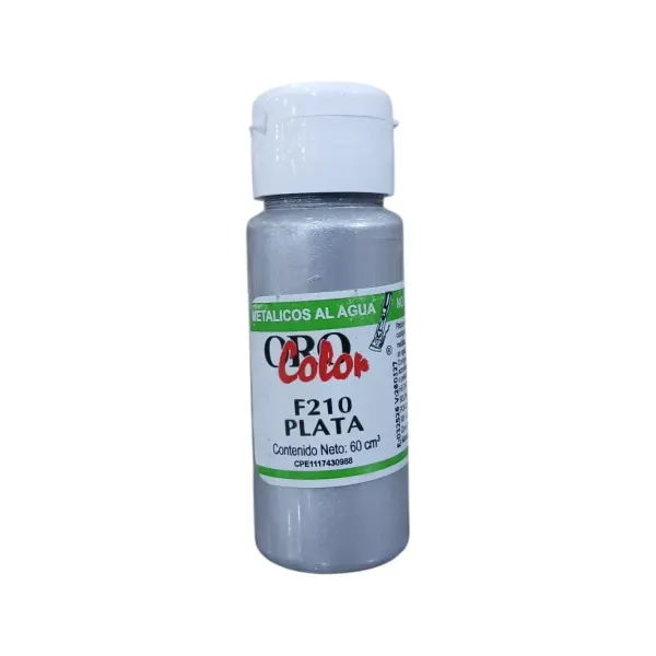 Pintura plata metalizada de 60ml Oro Color®
