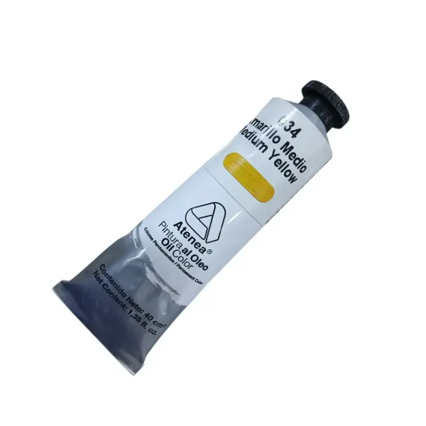Pintura al oleo de 40ml amarillo medio Atenea®