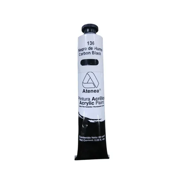 Pintura acrílica de 60ml carbon black Atenea®
