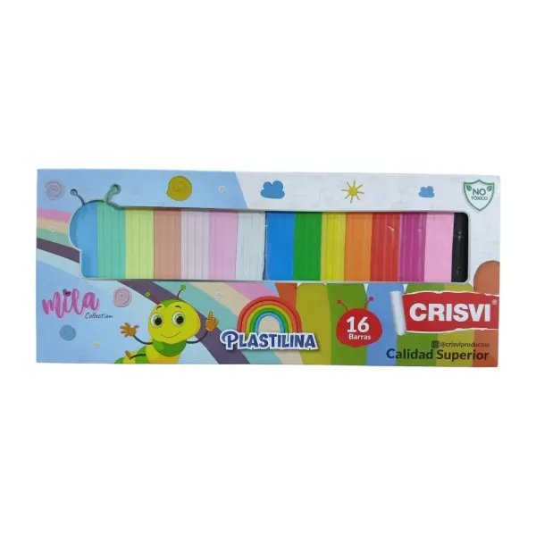 Plastilina de 16 barras 8 pasteles/8 normales Crisvi®