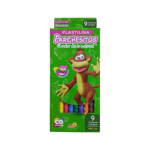 Plastilina de 9 colores largos Parchesitos