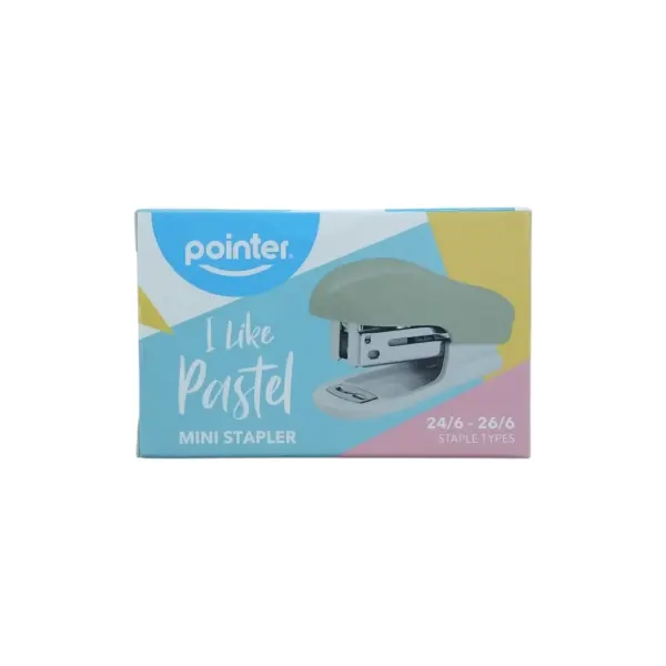 Grapadora mini 24/6 - 26/6 colores pastel Pointer®