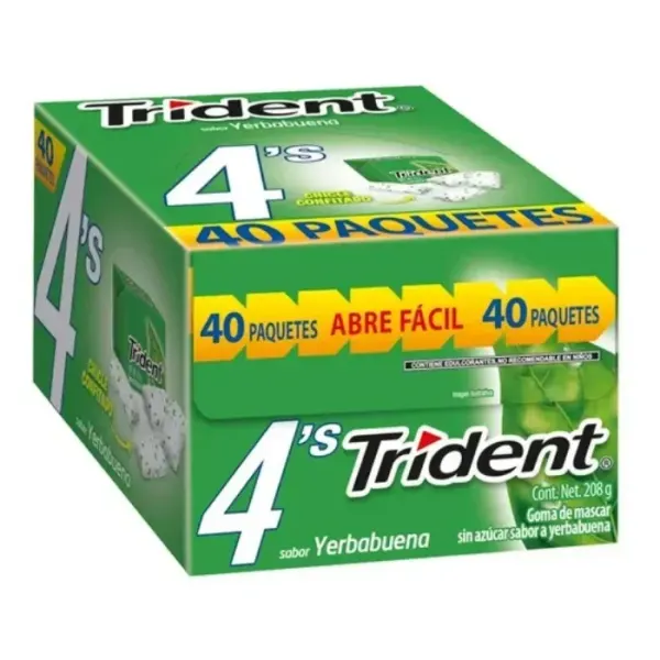 Chicle Trident Sabor Yerbabuena