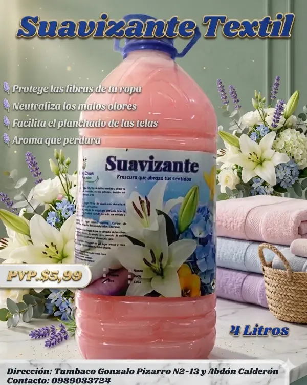 Suavizante de Telas 4 litros