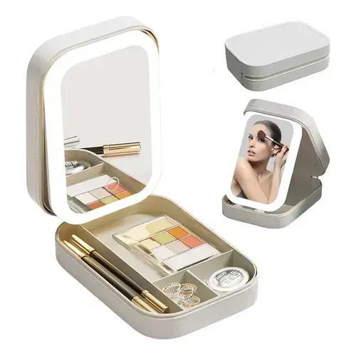 Organizador De Maquillaje Con Espejo Led
