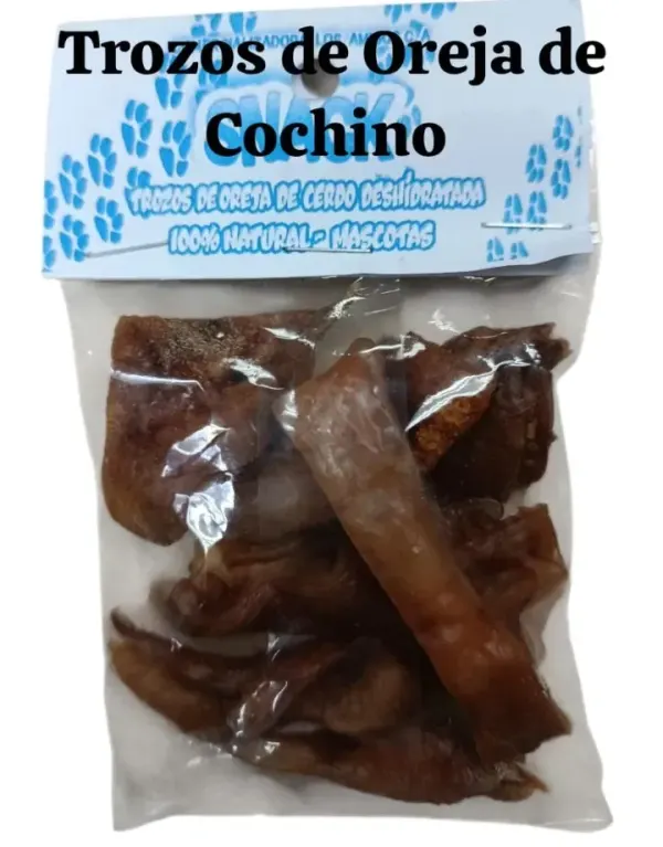 TROZOS DE OREJAS DE COCHINO DESHIDRATADA 100%