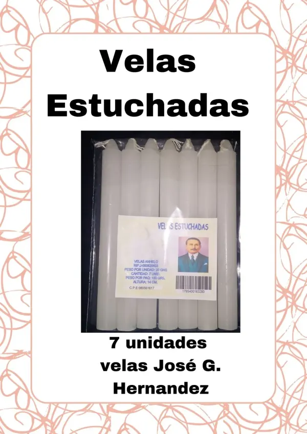 VELAS ESTUCHADAS 7 UNIDADES MARCA ANHELO