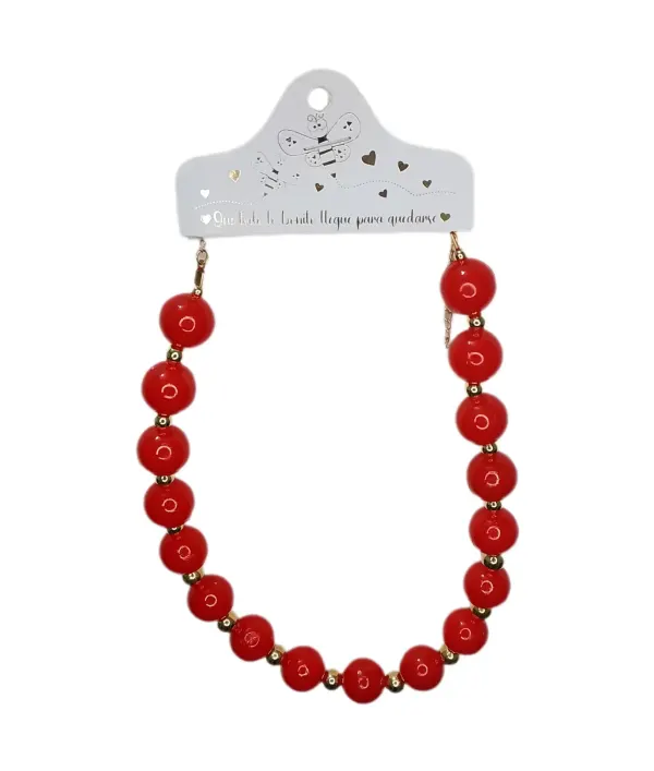 collar perlas rojas
