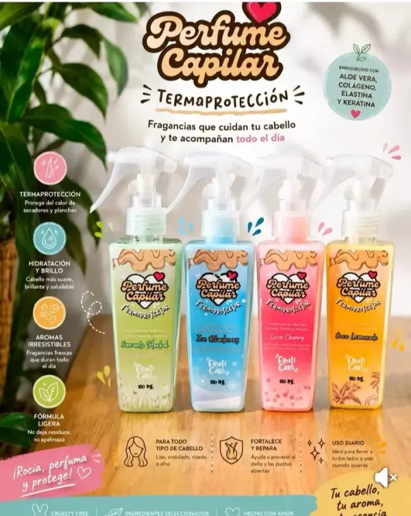 Termoprotector y perfume capilar
