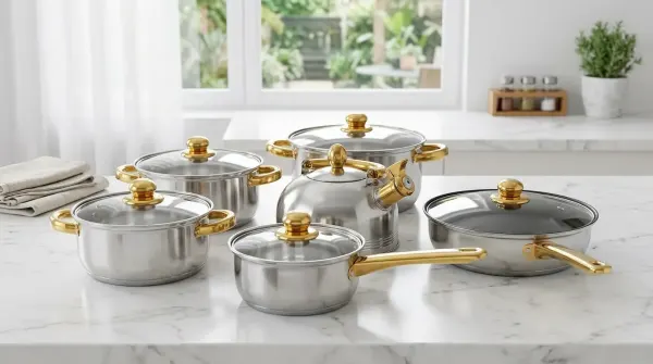 Set de Ollas en acero inoxidable  de 12 Piezas! ??