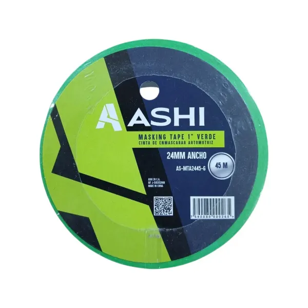 Cinta de enmascarar automotriz de 1 pulgada X 45mts verde Ashi