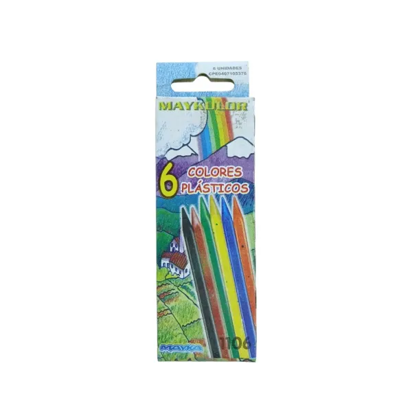 Creyones plásticos de 6 colores Mayka®