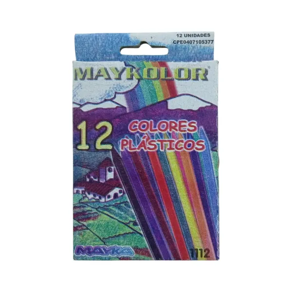 Creyones plásticos de 12 colores Mayka®