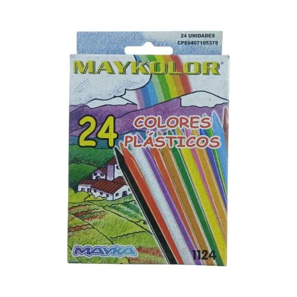 Creyones plásticos de 24 colores Mayka®
