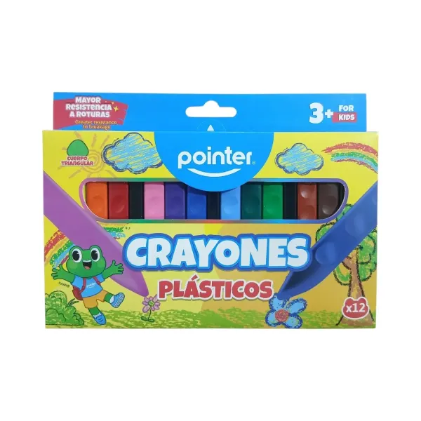 Crayones plásticos de 12 colores Pointer®