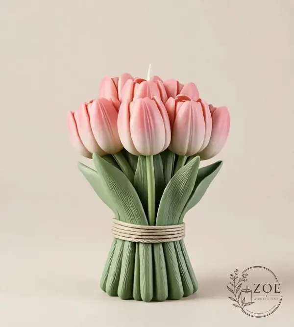 Ramo de Tulipanes – Vela Artesanal