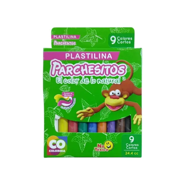 Plastilina de 9 colores cortos Parchesitos