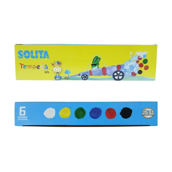 Tempera gel de 6 colores de 25ml  Solita