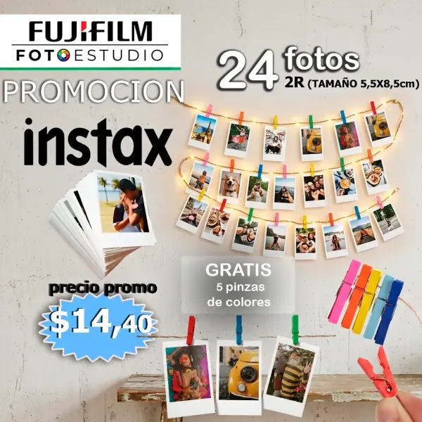 PROMOCION de 24 Fotos Instax Mini 5,5x8,5cm
