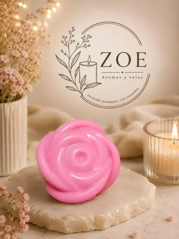 ? Vela Aromática Rosa – Hecha a mano