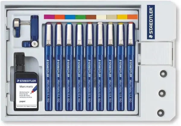 ESTUCHE RAPIDOGRAFOS STAEDTLER 9puntos