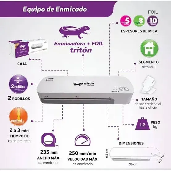 EMPLASTICADORA ELECTRICA D/ CARTA GRAN TRITON