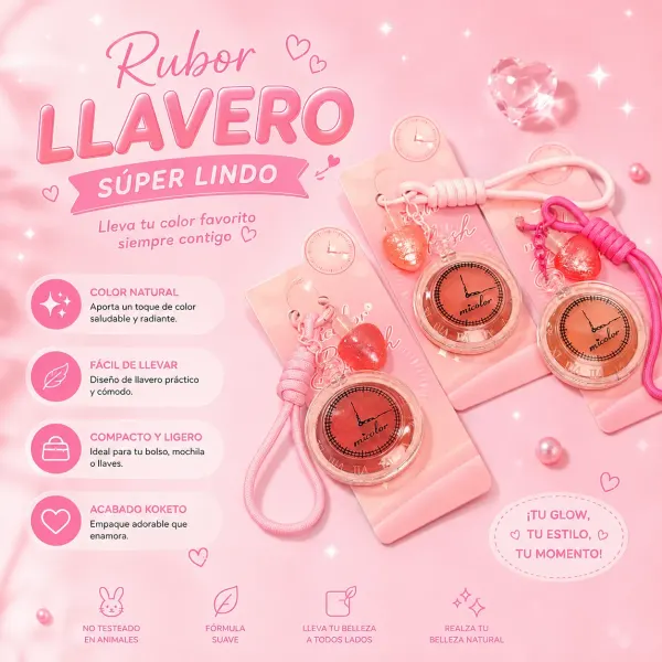 Rubor llavero y gloss