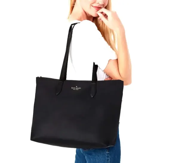 Tote + Pouch Kate Spade  negra tela  nailon