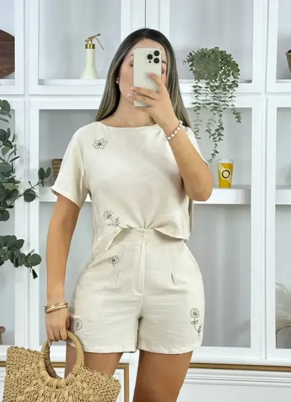 Conjunto flor short y blusa