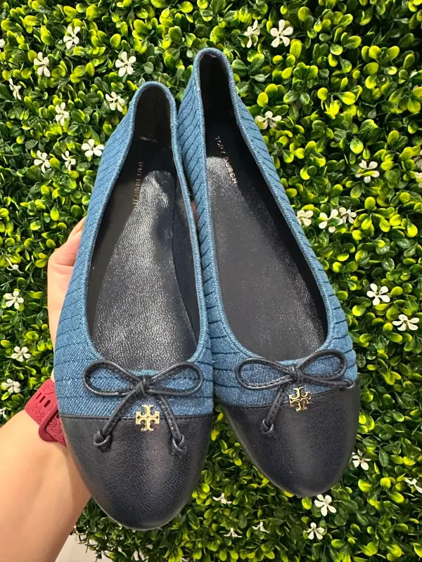 Tory Burch Flats negro con azul
