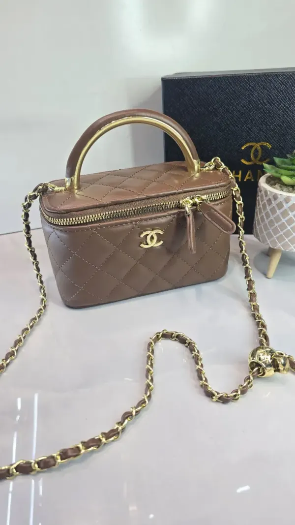 Bolso Vanity Acolchado Café