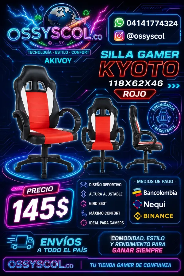 Silla Gamer Kyoto Rojo