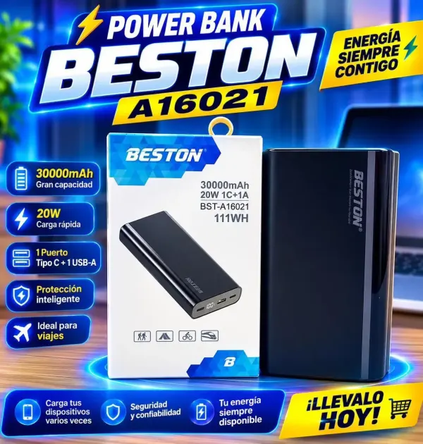 POWE BANK  BESTON 30.000 MAH